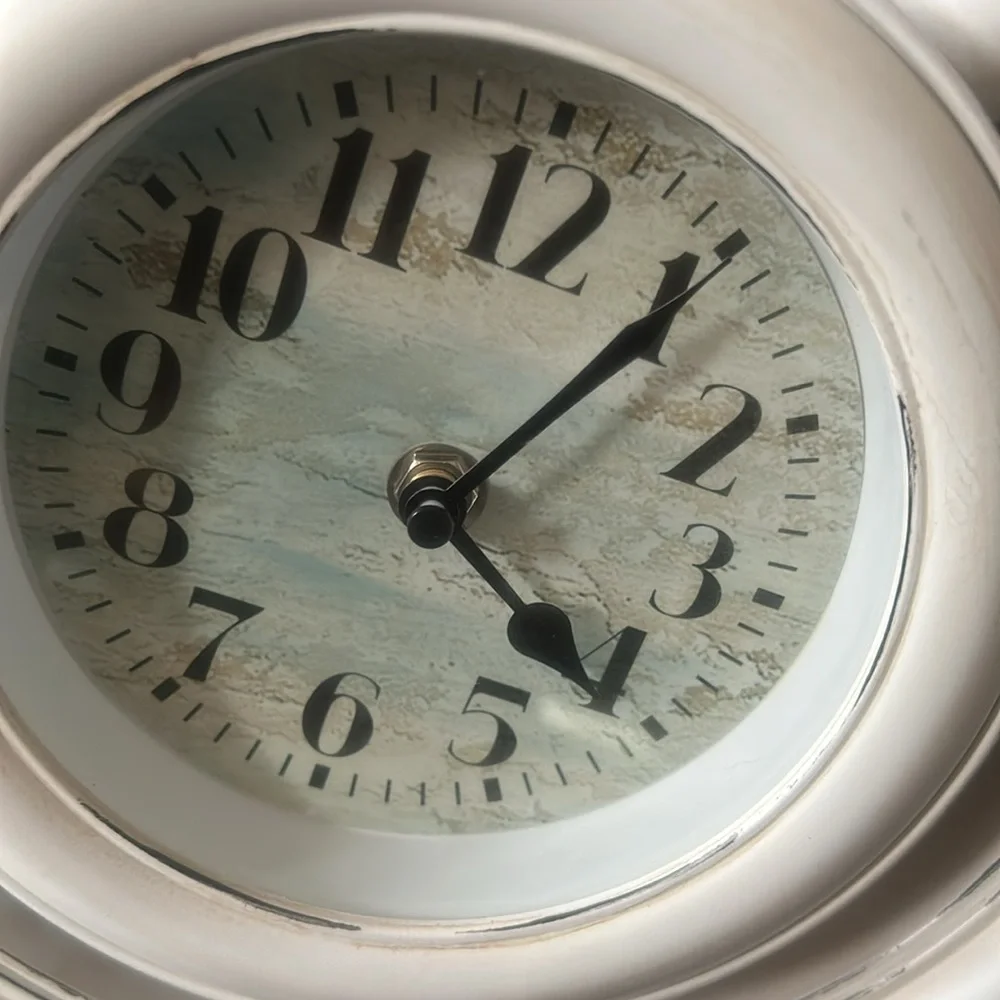 Nautical White Ship Wheel Wall Clock